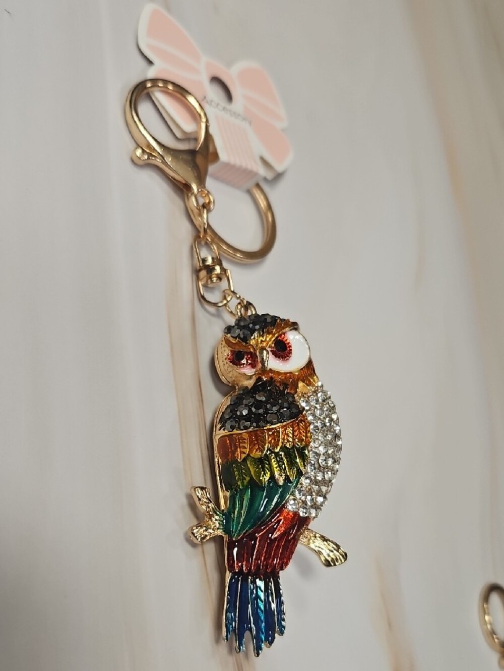 3d Owl Keychains With Crystal Gems New With Tags - Picture 2 of 10